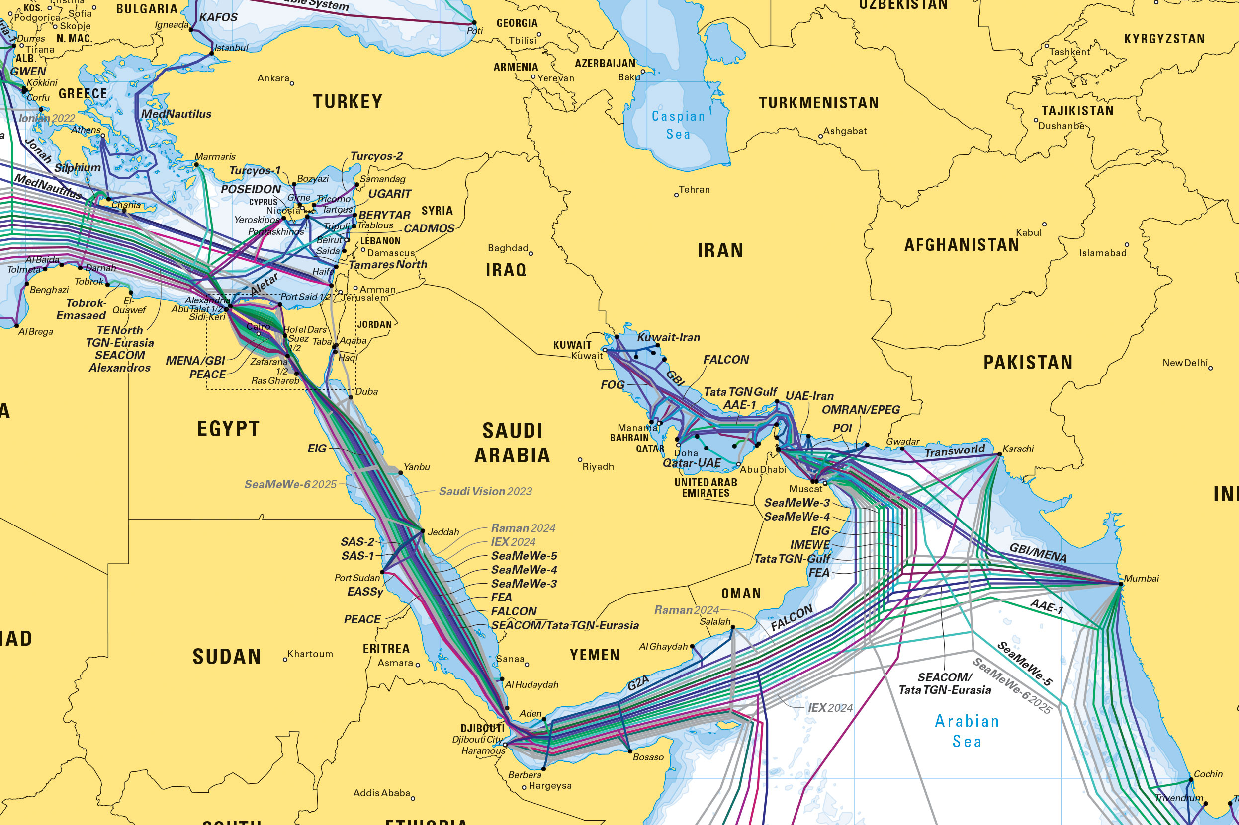 tensión Gallo Palabra Submarine Cable Map 2022